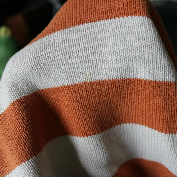 ESPRIT orange and white striped knit sweater - Picture 6 of 8